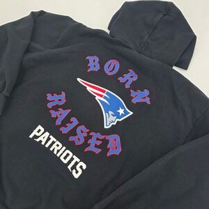 BORN X RAISED NEW ENGLAND PATRIOTS HOODIE MENS 2XL XXL BLACK NFL SOLD OUT COLLAB